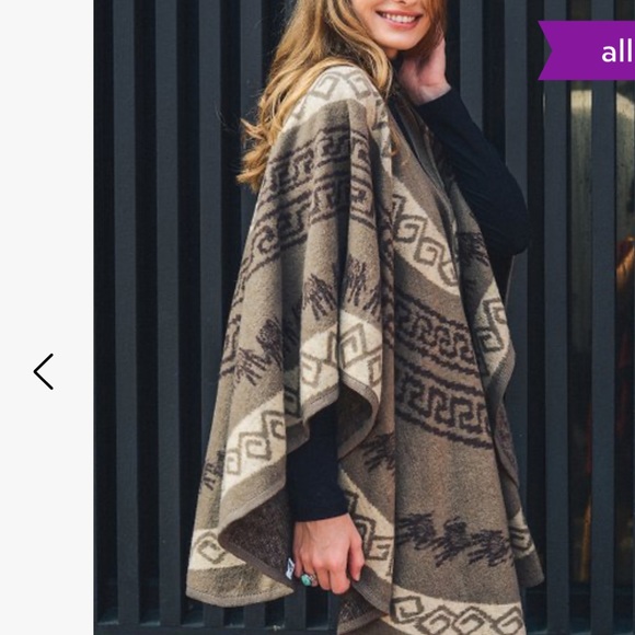 NEW! Geometric Ruana by Leto Collection - Picture 2 of 2